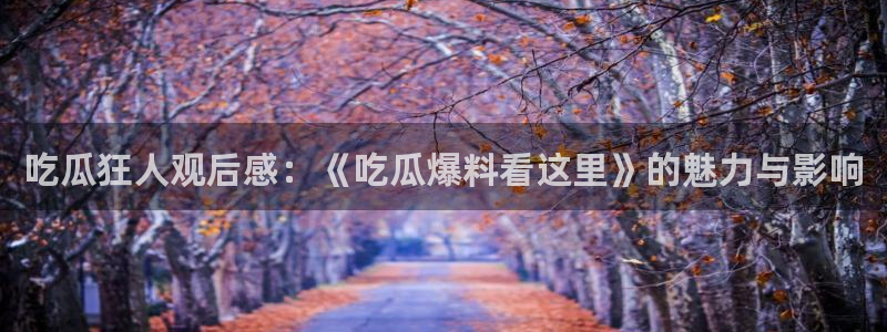 黑料下载：吃瓜狂人观后感：《吃瓜爆料看这里》的魅力与影响